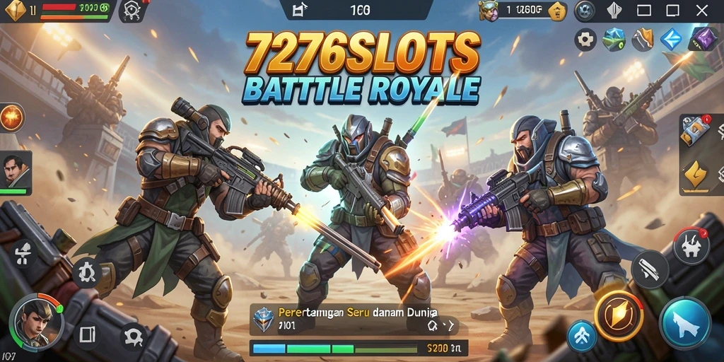 Tampilan gameplay menegangkan di 7276SLOTS Battle Royale.