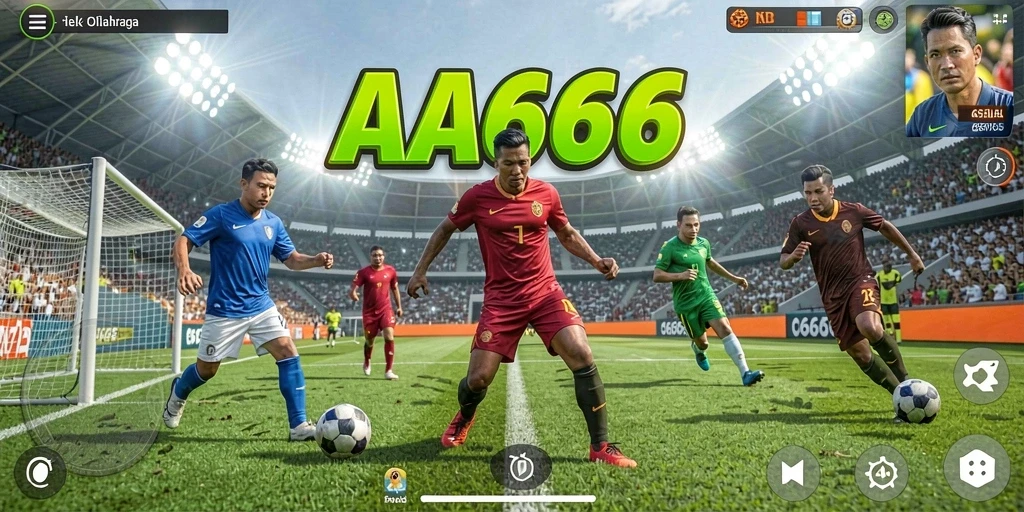 Tampilan gameplay mendebarkan dari AA666 yang menampilkan aksi olahraga penuh adrenalin.