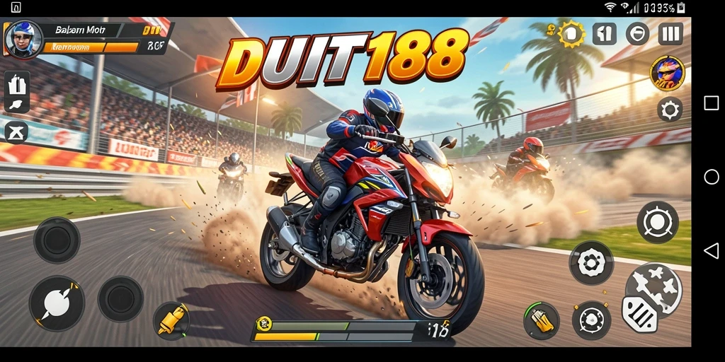 Tampilan balapan motor yang menegangkan di DUIT188.