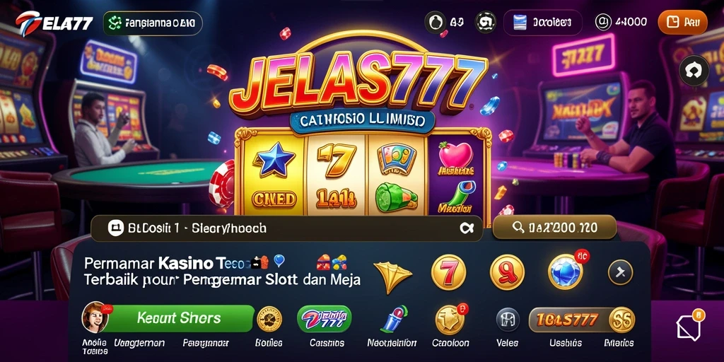 Screenshot utama JELAS777 menampilkan gameplay Kasino yang seru dan mendebarkan.