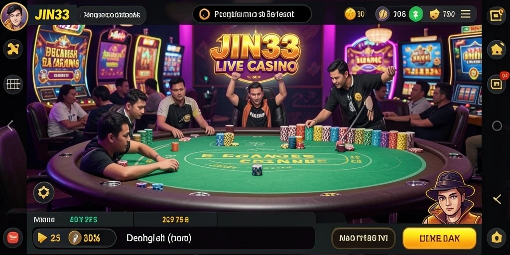 Tampilan gameplay menarik dari JIN33 Live Casino.