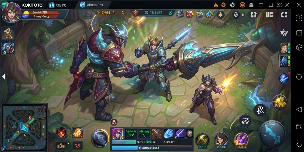 Tampilan gameplay seru dan menegangkan KOKITOTO di arena MOBA.