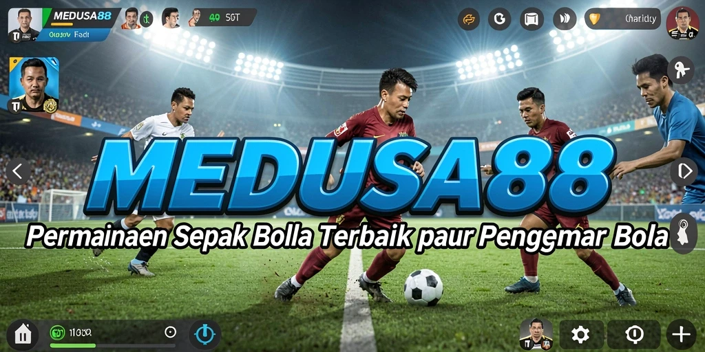 Tampilan gameplay <strong>MEDUSA88</strong> yang mengesankan di lapangan sepak bola.