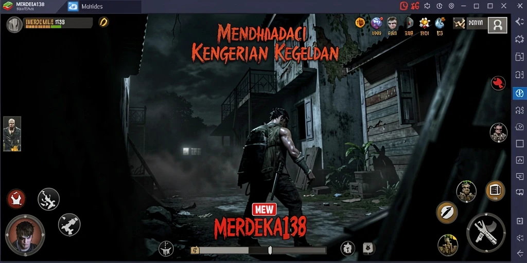 Tampilan gameplay menegangkan dalam MERDEKA138.