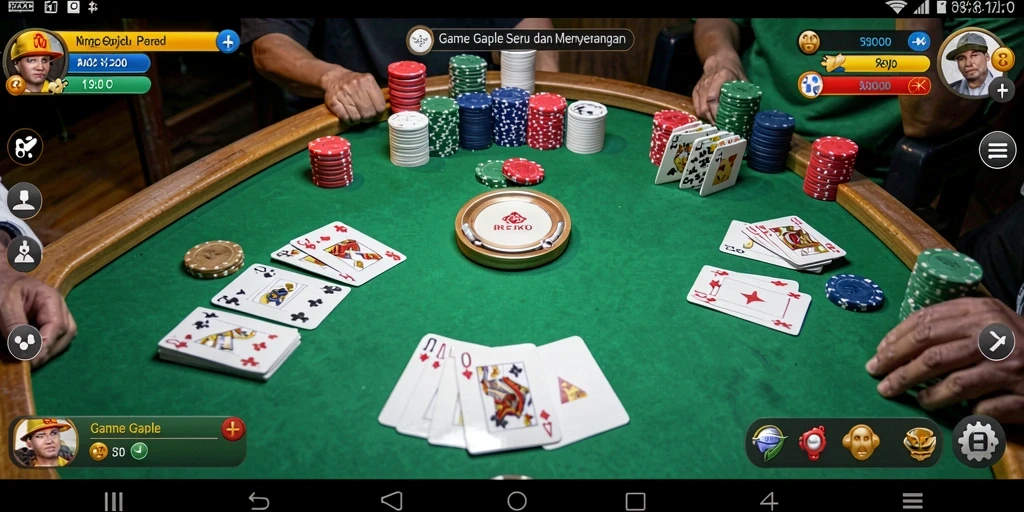 Tampilan gameplay Gaple yang mengasyikkan di REZIXO.