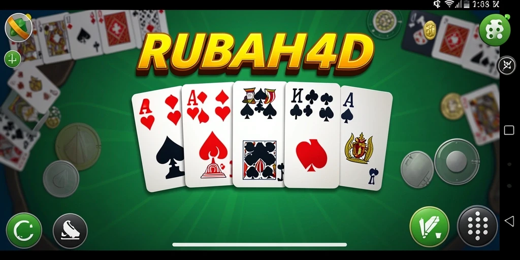 Screenshot gameplay RUBAH4D menunjukkan aksi seru permainan domino.